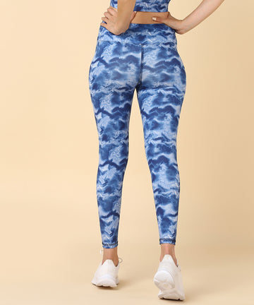 Ocean Blue Printed Leggings